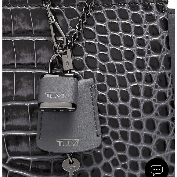 Tumi Pavia Cori Croc-Embossed Tote Bag- Charcoal - Picture 6 of 11